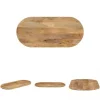 Skærebrætter>The Living Store bordplade 90x40x3,8 cm oval massivt mangotræ - Bordplader