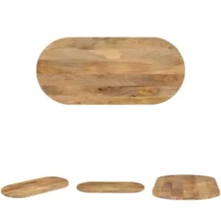 Skærebrætter>The Living Store bordplade 90x40x3,8 cm oval massivt mangotræ - Bordplader
