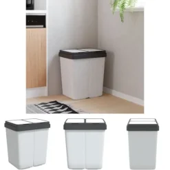 The Living Store dobbelt affaldsspand 2x25 l hvid - Affaldsspande & papirkurve
