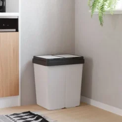 The Living Store dobbelt affaldsspand 2x25 l hvid - Affaldsspande & papirkurve