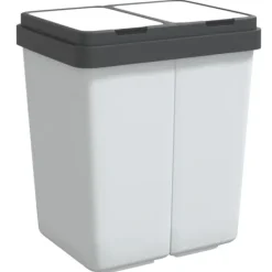 The Living Store dobbelt affaldsspand 2x25 l hvid - Affaldsspande & papirkurve