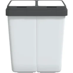 The Living Store dobbelt affaldsspand 2x25 l hvid - Affaldsspande & papirkurve