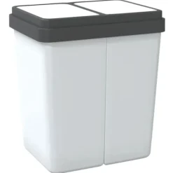 The Living Store dobbelt affaldsspand 2x25 l hvid - Affaldsspande & papirkurve