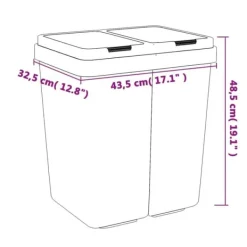 The Living Store dobbelt affaldsspand 2x25 l hvid - Affaldsspande & papirkurve