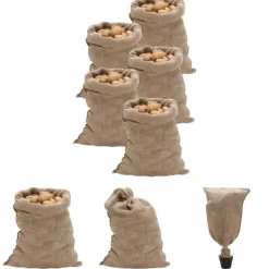 Opbevaringsposer Til Hjemmet>The Living Store jutesække 5 stk. 60x105 cm 100 % jute 220 g/m2 - Kufferter & tasker