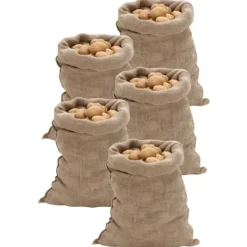 Opbevaringsposer Til Hjemmet>The Living Store jutesække 5 stk. 60x105 cm 100 % jute 220 g/m2 - Kufferter & tasker