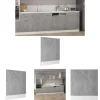 The Living Store låge til opvaskemaskine 59,5x3x67 cm konstrueret træ betongrå - Køkkenskabe Outlet