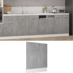 The Living Store låge til opvaskemaskine 59,5x3x67 cm konstrueret træ betongrå - Køkkenskabe Outlet