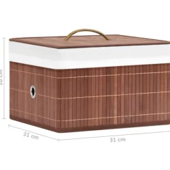The Living Store opbevaringskasser 4 stk. bambus brun - Opbevaringskasser