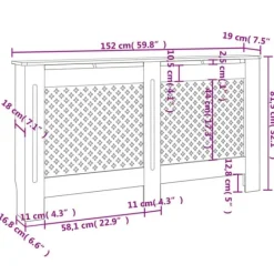 The Living Store radiatorskjuler MDF 152x19x81,5 cm hvid - Radiatorer – tilbehør Discount