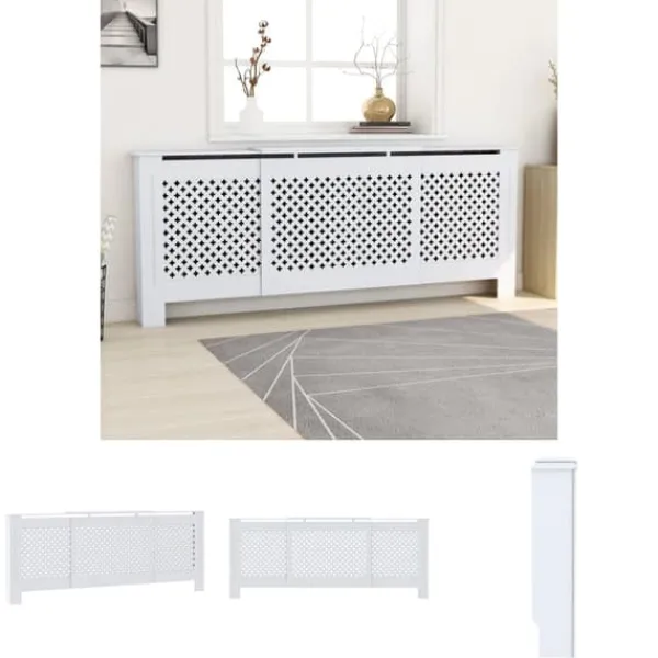 The Living Store radiatorskjuler 205 cm MDF hvid - Radiatorer – tilbehør Sale