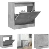 Tøj- & Garderobeopbevaring>The Living Store skoreol 60x34x63,5 cm konstrueret træ betongrå - Skoopbevaring