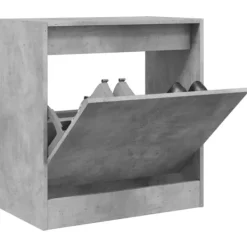 Tøj- & Garderobeopbevaring>The Living Store skoreol 60x34x63,5 cm konstrueret træ betongrå - Skoopbevaring