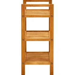 The Living Store skostativ med 3 hylder 50x27x60 cm massivt egetræ - Skoopbevaring Outlet