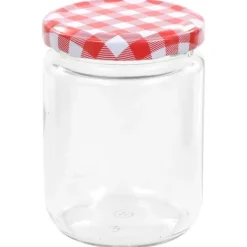 The Living Store syltetøjsglas 96 stk. med hvide og røde låg 230 ml - Honningkrukker Best