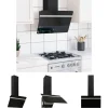 The Living Store væghængt emhætte 60 cm stål og hærdet glas sort - Emhætter Outlet