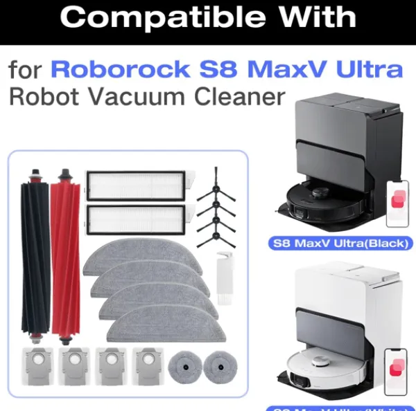 Tilbehør til Roborock S8 MaxV Ultra 19 dele Best