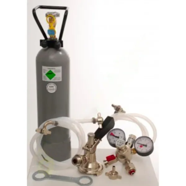 Drikkevareautomater>Tilbehørspakke 4 med 1x 5L professionel adapter og 1x Kopi pin hoved, 7mm øl slange og 2,0 kg CO2 i 2-kanals drikkeautomater