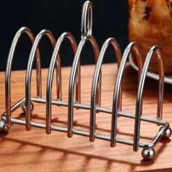 Toaststativ med 6 skiver i rustfrit stål med håndtag til køkken og bageri Clearance