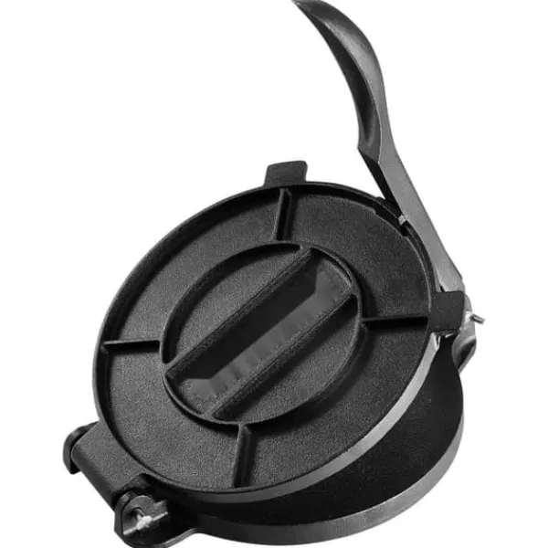 Brødristere, Raclettegrills Og Sandwichtoastere>Tortilla Presse, 8 tommer, Støbejerns Heavy Duty Tortilladora, Forberedt Pataconera med 100 stk pergamentpapir til Mel Tortilla.