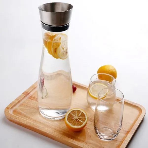 Transparent akryl juicekanna med lock - 1,2L kapacitet