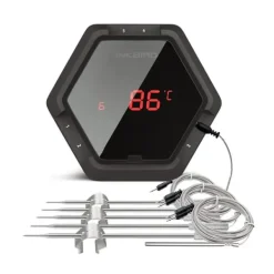 Trådløs BBQ-termometer, Bluetooth-kompatibel, op til 6 prober,6XS Sort 6 sensor Sale