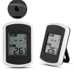 trådløs termometer sender + modtager indendørs og udendørs temperaturmåler til hjemmekontor Sale