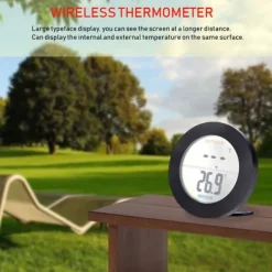 Trådløst Termometer LCD-display Indendørs Udendørs Sensor Temperatursensor Indendørs Udendørs Sort Discount