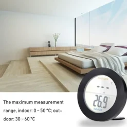 Trådløst Termometer LCD-display Indendørs Udendørs Sensor Temperatursensor Indendørs Udendørs Sort Discount