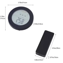 Trådløst Termometer LCD-display Indendørs Udendørs Sensor Temperatursensor Indendørs Udendørs Sort Discount