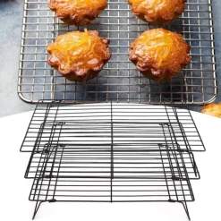 Tre Lags Nonstick Køleplade Bageplade Køkken Brød Kagerist Konditorværktøj 40x25x9cm New
