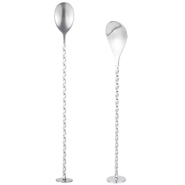 Cocktailshakers & Drinkudstyr>Tåreformet Barskedsæt (20,5 cm & 25,5 cm) - Cocktailrøreskeer i rustfrit stål