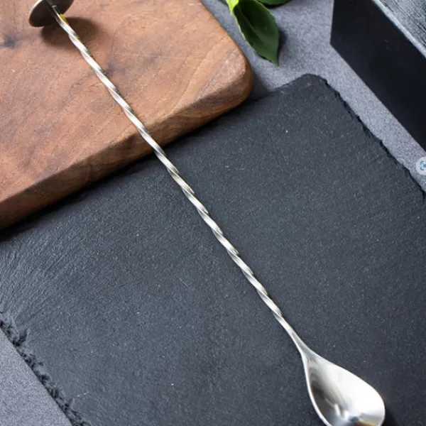 Cocktailshakers & Drinkudstyr>Tåreformet Barskedsæt (20,5 cm & 25,5 cm) - Cocktailrøreskeer i rustfrit stål