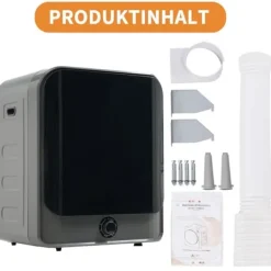 Tørretumbler i rustfrit stål 3-4,5 kg 830W med 5 programmer, multifilter, overophedningsbeskyttelse og vægmontering [Energiklasse C] Discount