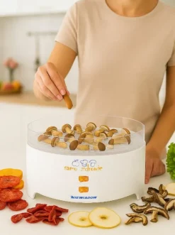 TØRRETUMBLER TIL SVAMPE, FRUGT, GRØNTSAGER, URTER NIEWIADÓW 530W HJEM 5 SITCHES LYDLØS Hot