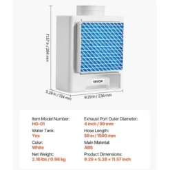 Tørretumbler Ventilationssæt, 236x134x294 mm, Hvid, ABS-materiale Outlet