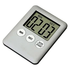 Æggeure>Tynd Køkken Timer Timer Storskærm Digital Magnetisk Nedtælling - Sølv