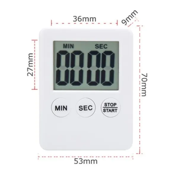 Æggeure>Tynd Køkken Timer Timer Storskærm Digital Magnetisk Nedtælling - Sølv