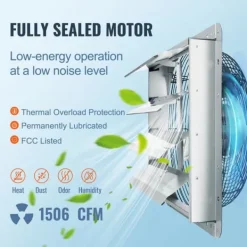 Udsugningsventilator 406 mm Vægmonteret, 1506 CFM, AC, Effektiv Luftstrøm, Robust Design Sale
