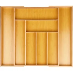 Udtrækkelig bestikskuffeindsats i bambus 35,5-54,5x45,5 cm New