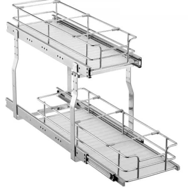 Opbevaringssystem Til Køkkenskuffer>Udtrækkelig skabsorganisator, 21x53,3x38,1 cm, stål, opbevaring