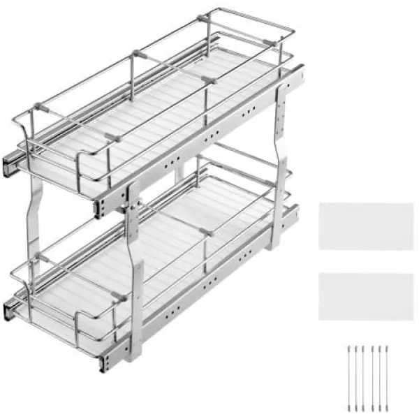 Opbevaringssystem Til Køkkenskuffer>Udtrækkelig skabsorganisator, 21x53,3x38,1 cm, stål, opbevaring
