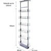 Køkkenorganisering>Udtrækkeligt Køkkenboks med Justerbar Højde - 46 cm (D) x 190-220 cm (H) | Blød Lukning