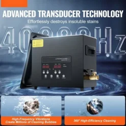 Ultralydsrenser>Ultra Sonic Rengøringsmaskine 6L, med Kurvvarmer og Timer, 180W Power Efficiency