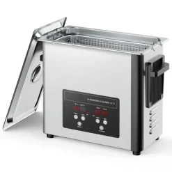 Ultralydsrenser>Ultralydsrenser - Professionel Ultralydsrensemaskine - 6 L - 40 kHz - 120 W - Digitalt Display - Med Rengøringskurv - Smykker Og Ure