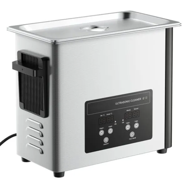 Ultralydsrenser>Ultralydsrenser - Professionel Ultralydsrensemaskine - 6 L - 40 kHz - 120 W - Digitalt Display - Med Rengøringskurv - Smykker Og Ure
