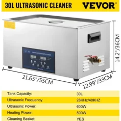 Ultralydsrenser, Dobbeltfrekvens, Justerbar Opvarmning,30 L Tank New