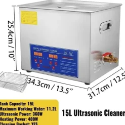 Ultralydsrenser, Dybderensningsteknologi, Rustfrit Stål Konstruktion,15L Clearance