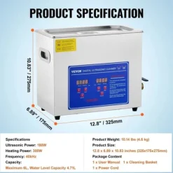 Ultralydsrenser, 40kHz Dybderensning, Digitalt Betjeningspanel,6L JPS-30A Outlet