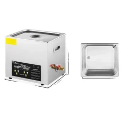 Ultralydsrenser>Ultralydsrenser, 40kHz ultralydsfrekvens, holdbart rustfrit stål,10L